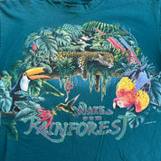 J- Vintage Wake Up The Rain Forest Graphic Made In USA Single Stitch Tee - L