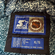 J- Vintage San Jose Sharks NHL Starter Hooded Zip Up Winter Jacket - XL