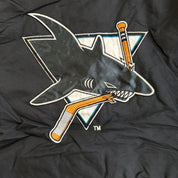 J- Vintage San Jose Sharks NHL Starter Hooded Zip Up Winter Jacket - XL