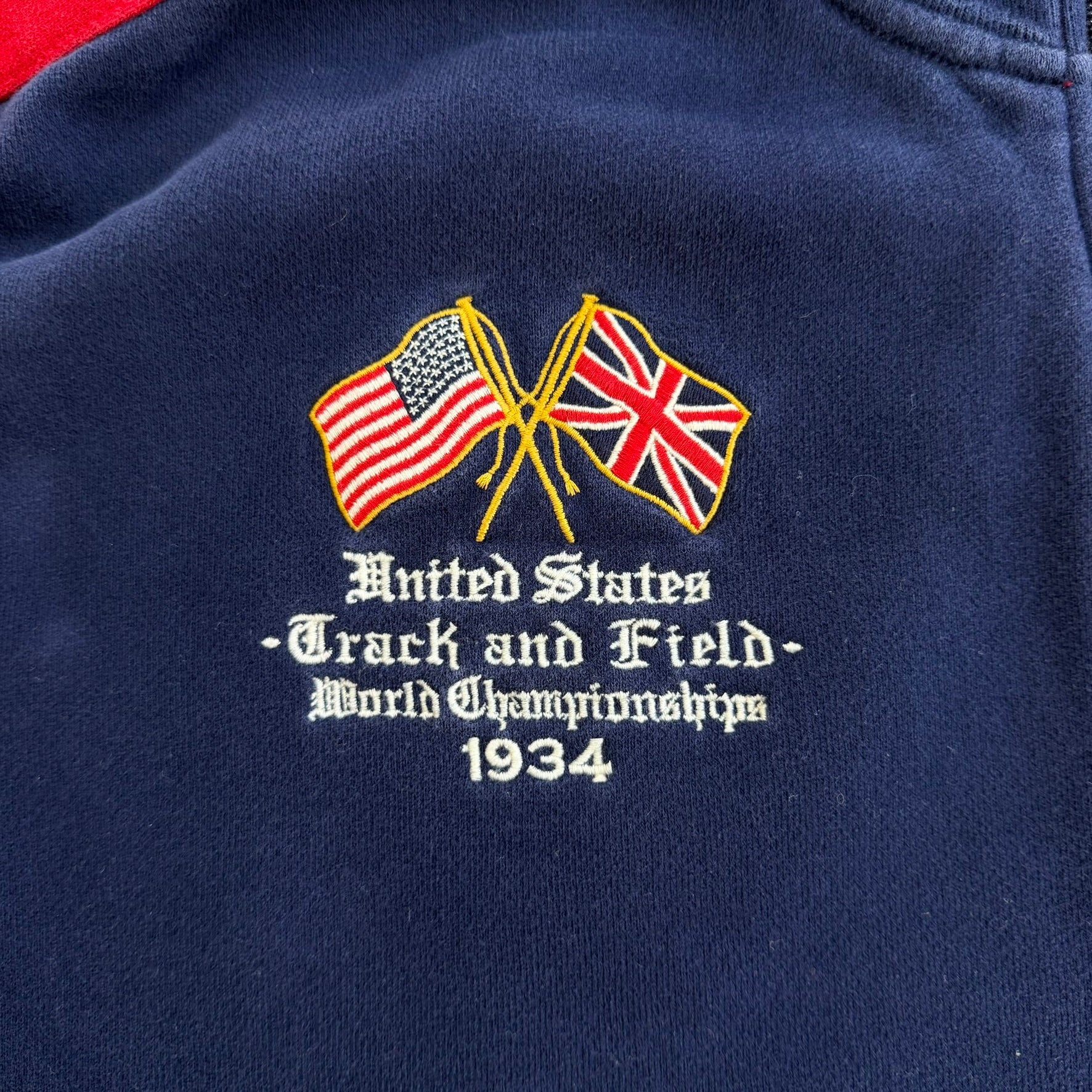 J- Vintage Polo RL USA Track & Field Championship Zip Up Track Jacket - XL
