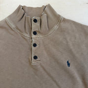 J- Vintage Polo RL Embroidered Henley Crewneck - 2XL