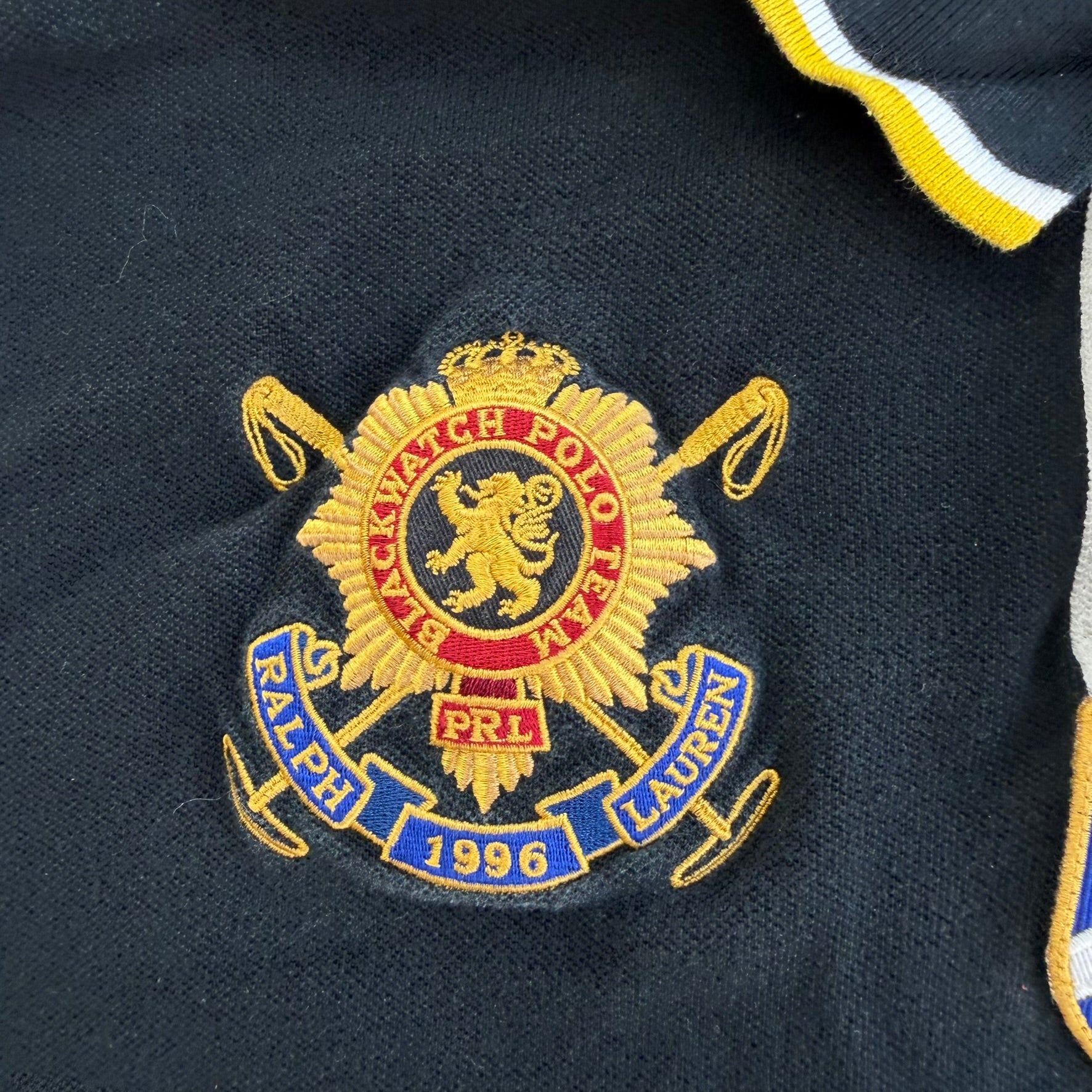 J- Vintage Polo RL Blackwatch Polo Team Embroidered Polo Shirt - XL