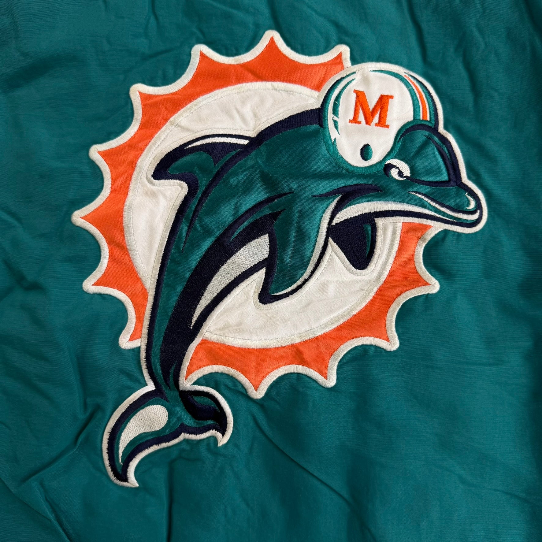 J- Vintage Miami Dolphins NFL Pro Line Starter Hooded Zip Up Winter Jacket - XL