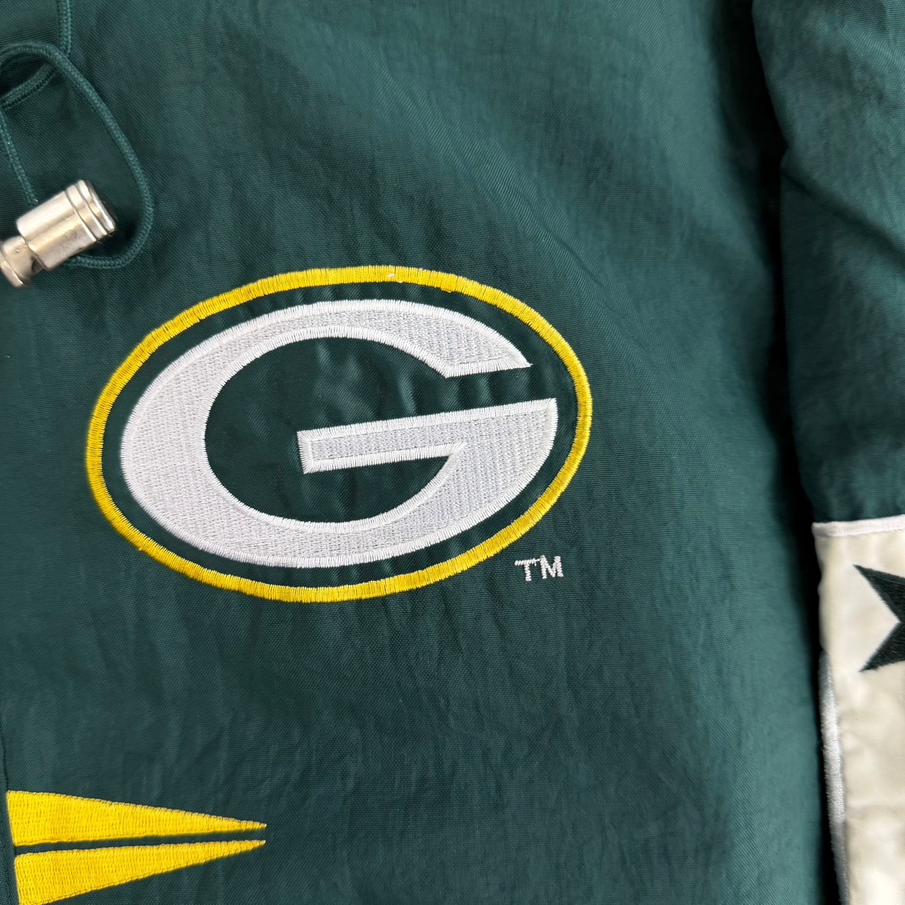 J- Vintage Green Bay Packers NFL Logo Athletic Zip Up Winter Jacket - L