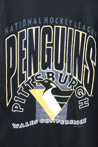 Z - Vintage 1993 NHL Pittsburgh Penguins Logo Jerzees Tag Tee