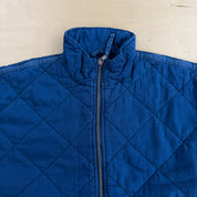 J- Vintage 90s Gap Blue Quilted Mock-Neck Zip Up Jacket - M