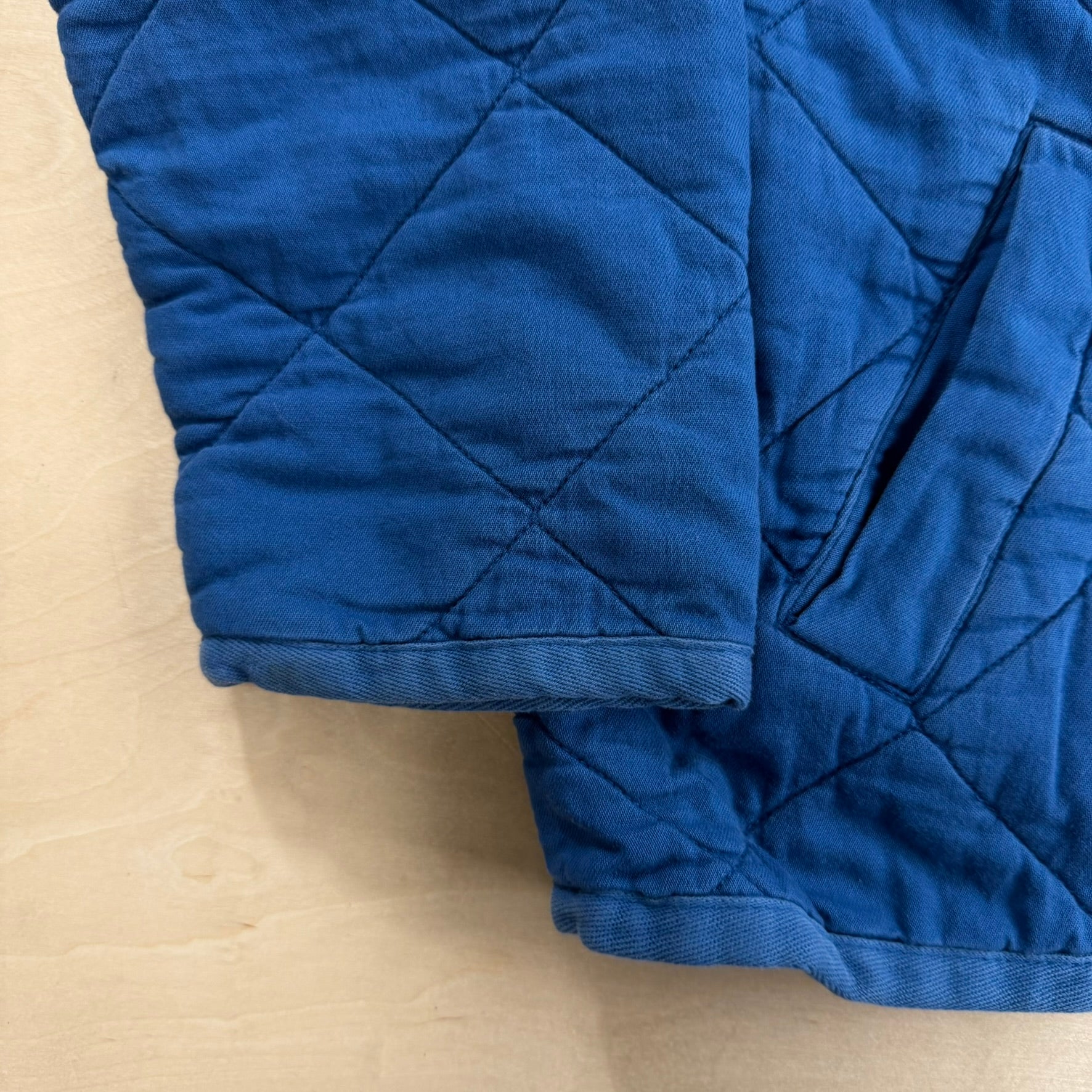 J- Vintage 90s Gap Blue Quilted Mock-Neck Zip Up Jacket - M