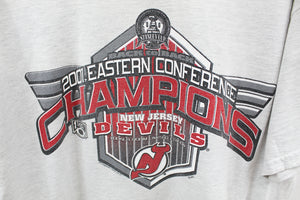 Z - Vintage 2001 Lee NHL New Jersey Devils Back 2 Back Eastern Conference Champs Tee