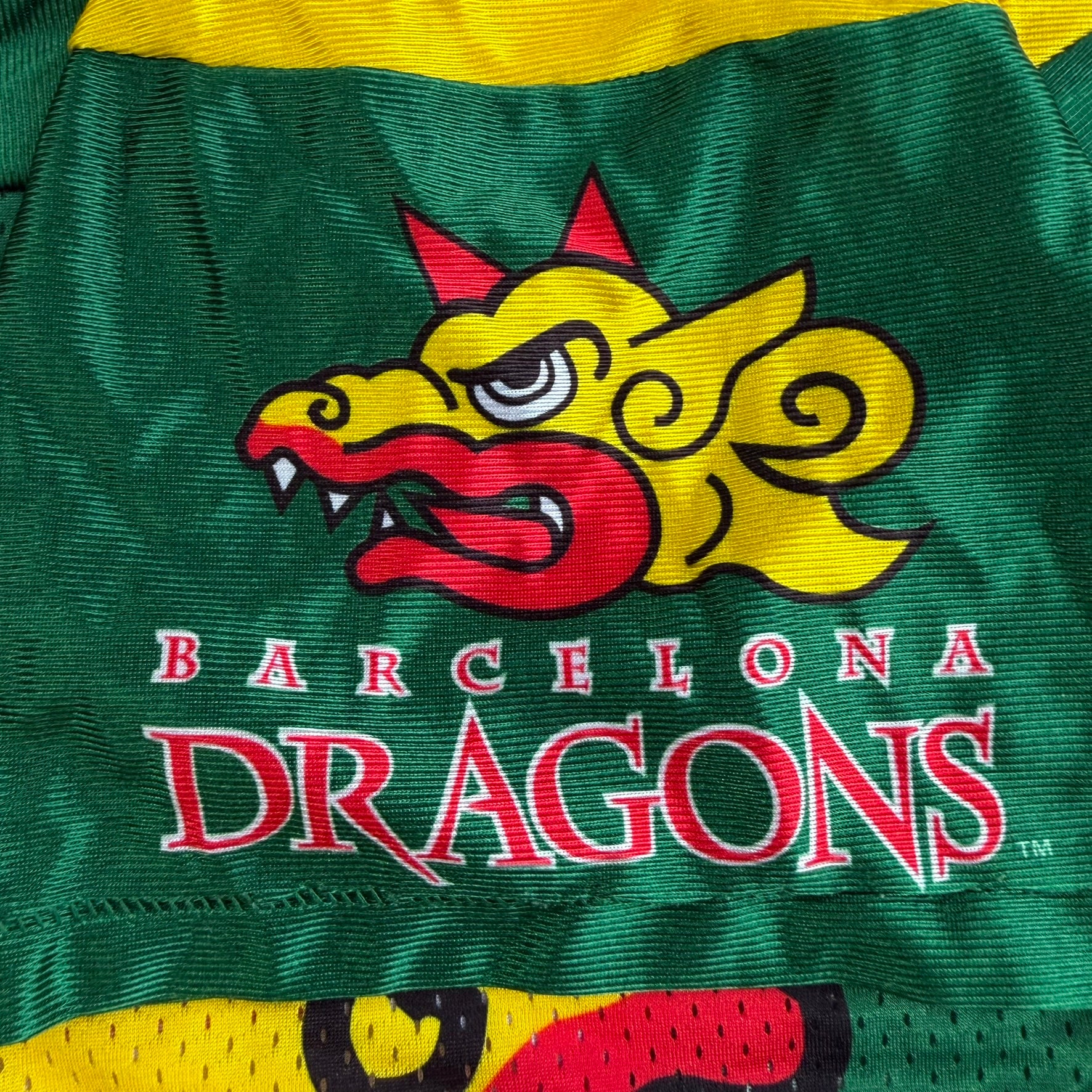 J- Vintage '95 Barcelona Dragons NFL Europe Reebok Made In USA Football Jersey - XL