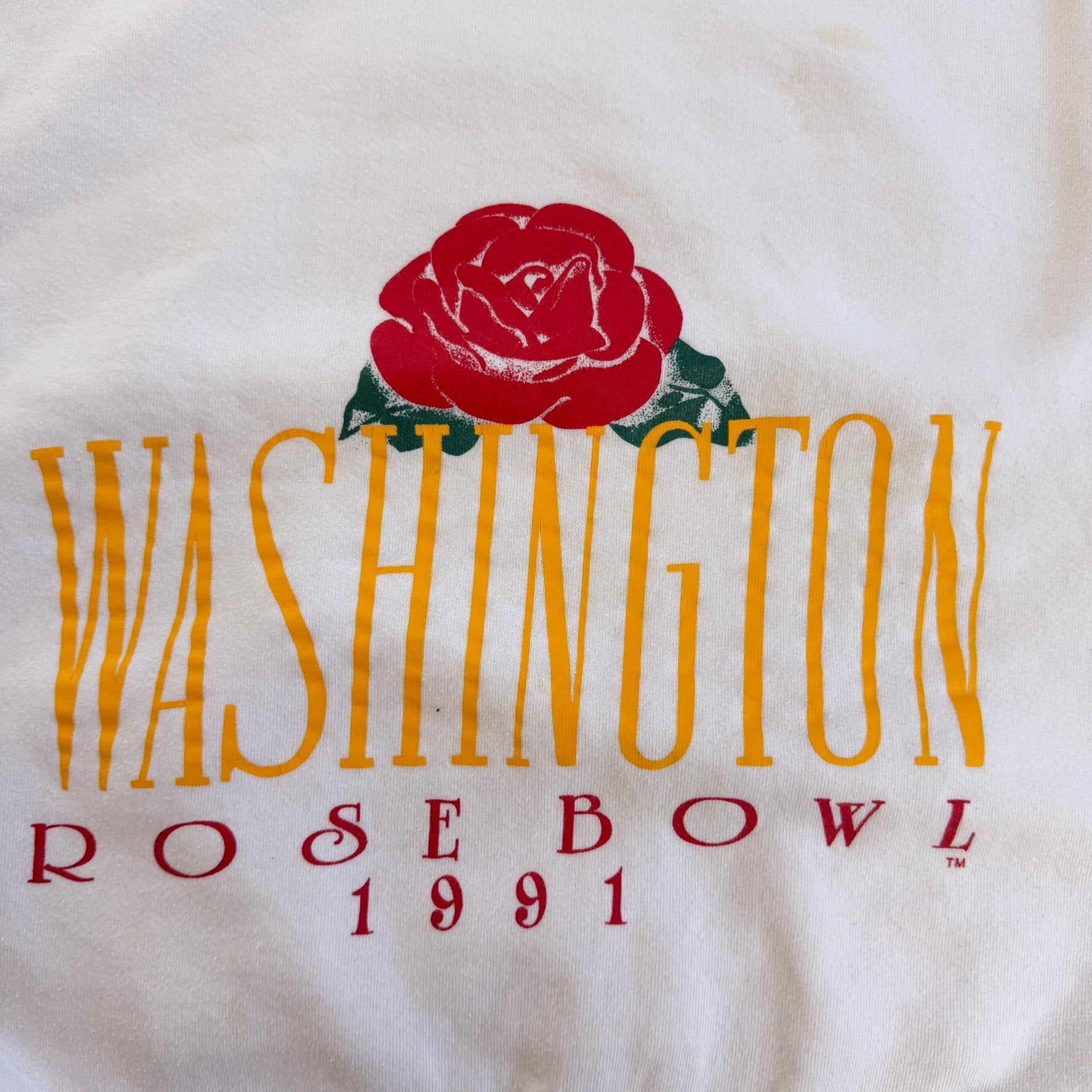 J- Vintage '91 Washington Rose Bowl Graphic Russell Athletic Made In USA Crewneck - 2XL