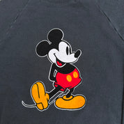 J- Vintage 90s Disney Mickey Mouse Felt Embroidered Mickey Graphic Made In USA Crewneck - XL (fits M)