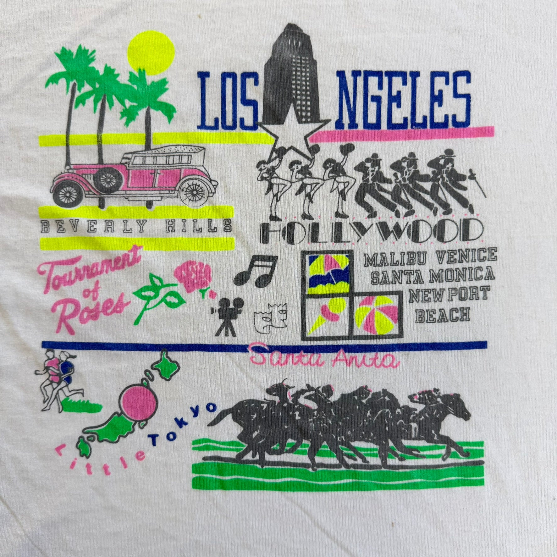 J- Vintage 90s Los Angeles Hollywood Graphic Made In USA Single Stitch Tee - XL