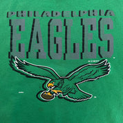 J- Vintage '92 Philadelphia Eagles NFL Kelly Green & Old Logo Made In USA Crewneck - XL