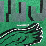J- Vintage '92 Philadelphia Eagles NFL Kelly Green & Old Logo Made In USA Crewneck - XL