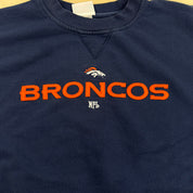 J- Vintage Denver Broncos NFL Embroidered Logo & Text Crewneck - XL