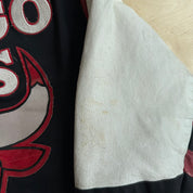 J- Vintage '93 Chicago Bulls NBA Jeff Hamilton 3 Peat Leather Sleeve Varsity Jacket - XL