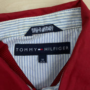 J- Vintage Tommy Hilfiger Embroidered Crest Red Harrington Lightweight Jacket - M