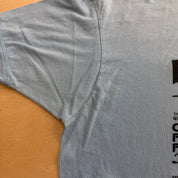 J- Vintage '83 4th Annual Calgary Folk Festival Staff Graphic Single Stitch Ringer Tee - XL (fits L)