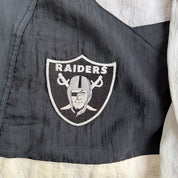 J- Vintage Oakland Raiders NFL Apex One Embroidered Logo Lightweight Zip Up Jacket - XL