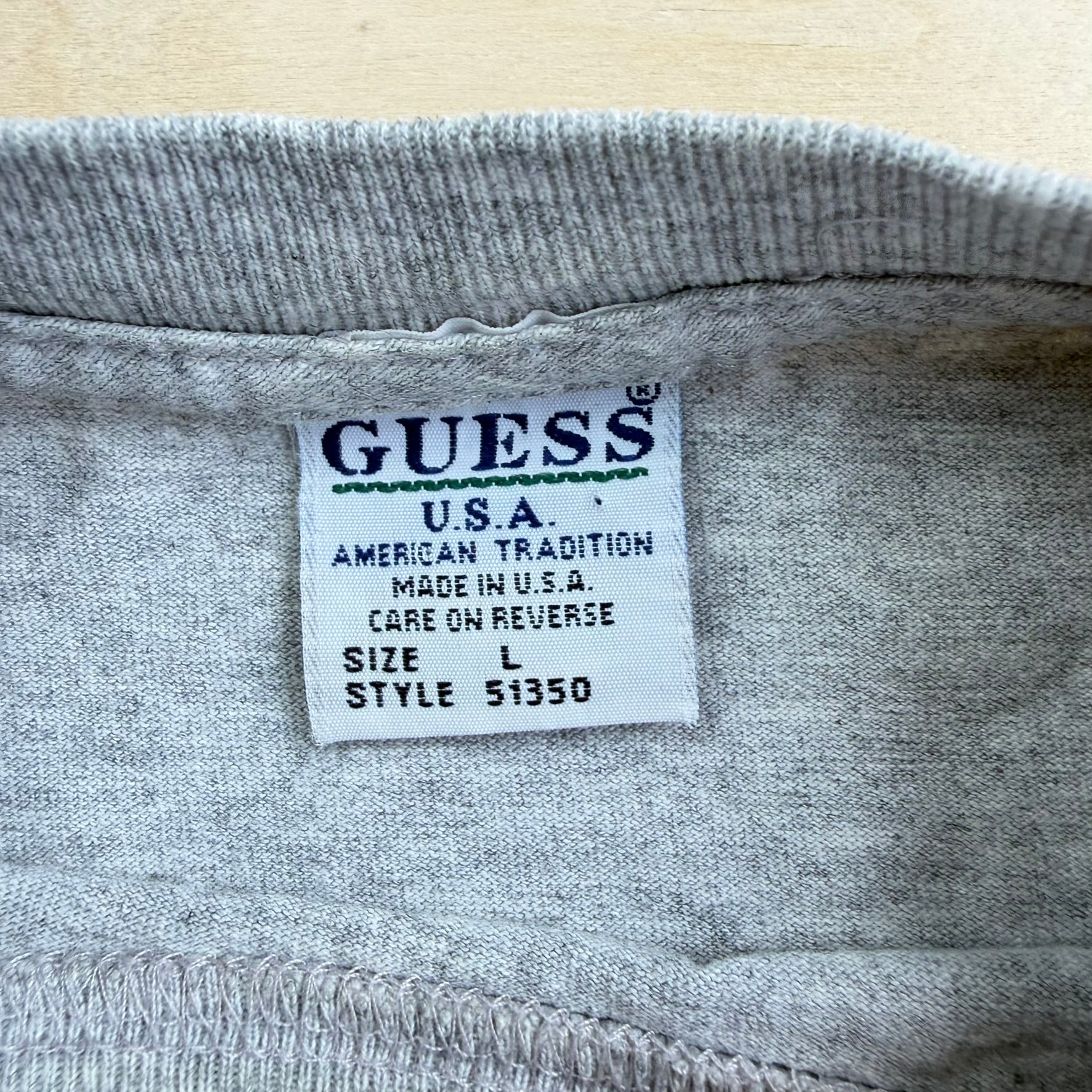 J- Vintage Guess Jeans USA Graphic Text Made In USA Tee - L