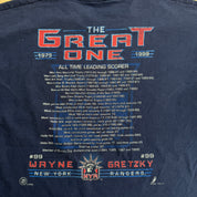 J- Vintage '99 Wayne Gretzky New York Rangers NHL The Great One Accolade Pro Player Tag Tee - XL