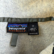 J- Vintage Patagonia Synchilla Beige/White Made In USA Polar Fleece - M