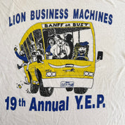 J- Vintage 90s Lion Business Machine Banff Or Bust Graphic Single Stitch Tee - XL