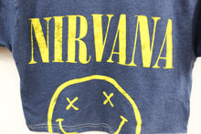 Load image into Gallery viewer, Z - Mojo Music Baby Tee Rework Nirvana Smiley Face
