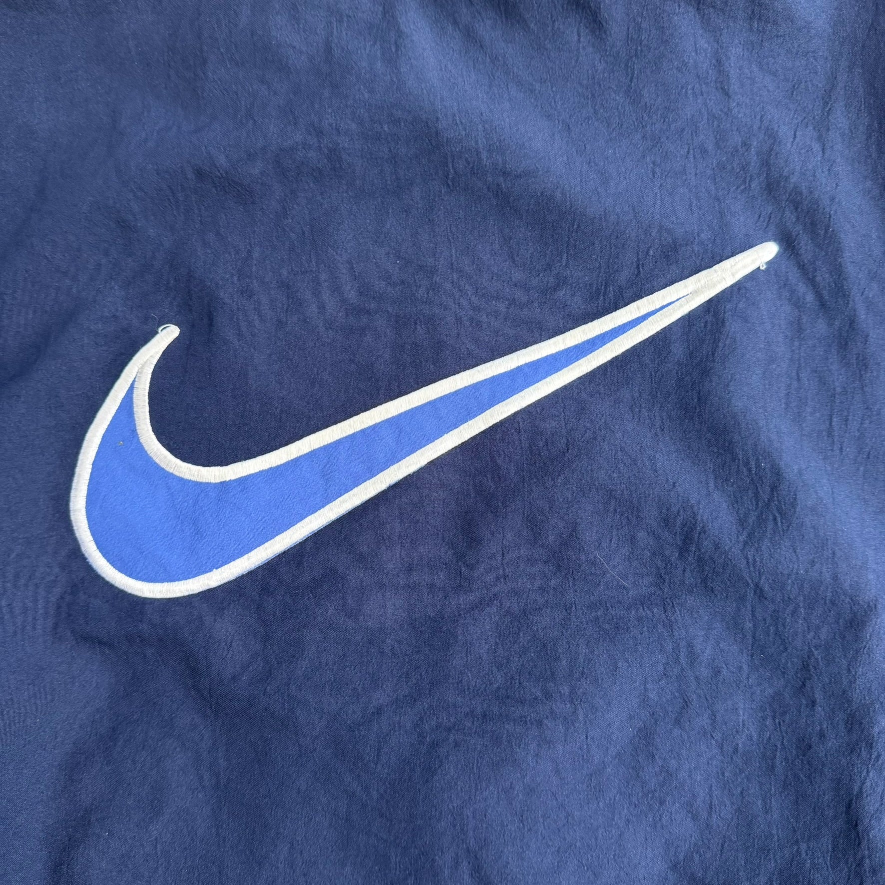 J- Vintage 90s Nike Embroidered Swoosh & Text Made In USA Zip Up Lightweight Jacket - L