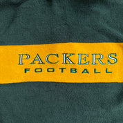 J- Vintage Green Bay Packers NFL Embroidered Logo Quarter Zip Polar Fleece - XL