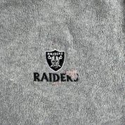 J- Vintage Oakland Raiders NFL Embroidered Logo Pull Over Polar Fleece - XL