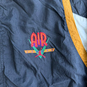 J- Vintage 90s Nike Air Jordan Embroidered Jump Man Logo & Text Zip Up Lightweight Jacket - L
