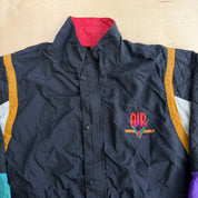 J- Vintage 90s Nike Air Jordan Embroidered Jump Man Logo & Text Zip Up Lightweight Jacket - L