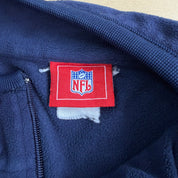 J- Vintage Denver Broncos NFL Embroidered Text Quarter Zip Polar Fleece - XL