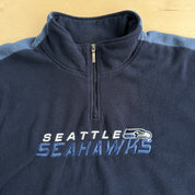 J- Vintage Seattle Seahawks NFL Reebok Embroidered Logo Quarter Zip Polar Fleece - XL