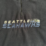 J- Vintage Seattle Seahawks NFL Reebok Embroidered Logo Quarter Zip Polar Fleece - XL