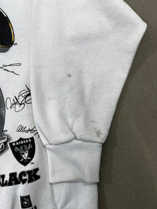 D- Vintage 1995 Los Angeles Raiders Helmet Logo & Signatures Crewneck