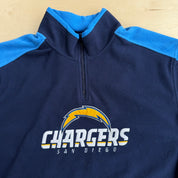 J- Vintage San Diego Chargers NFL Reebok Embroidered Logo Quarter Zip Polar Fleece - XL