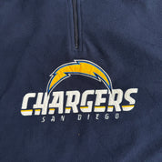 J- Vintage San Diego Chargers NFL Reebok Embroidered Logo Quarter Zip Polar Fleece - XL