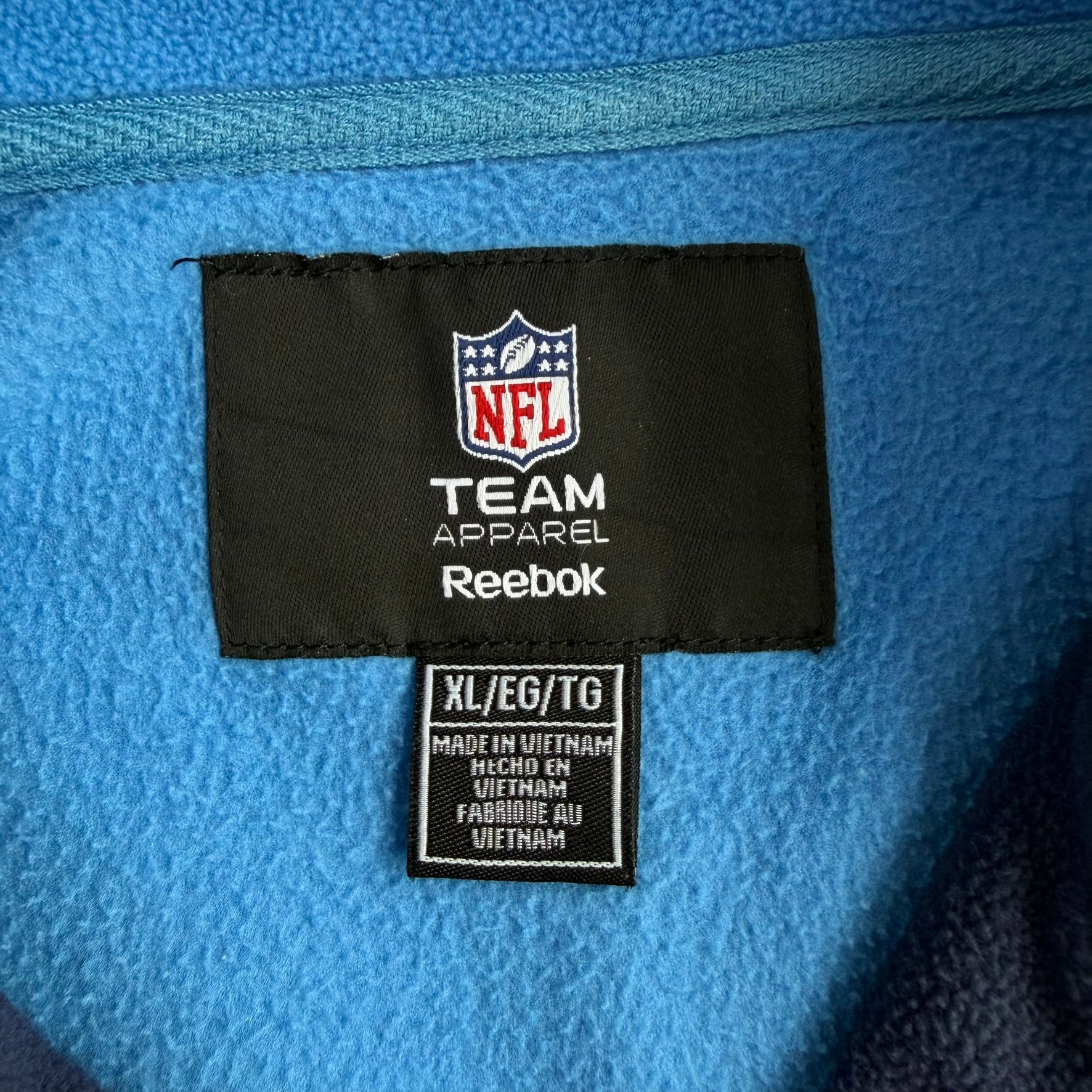 J- Vintage San Diego Chargers NFL Reebok Embroidered Logo Quarter Zip Polar Fleece - XL