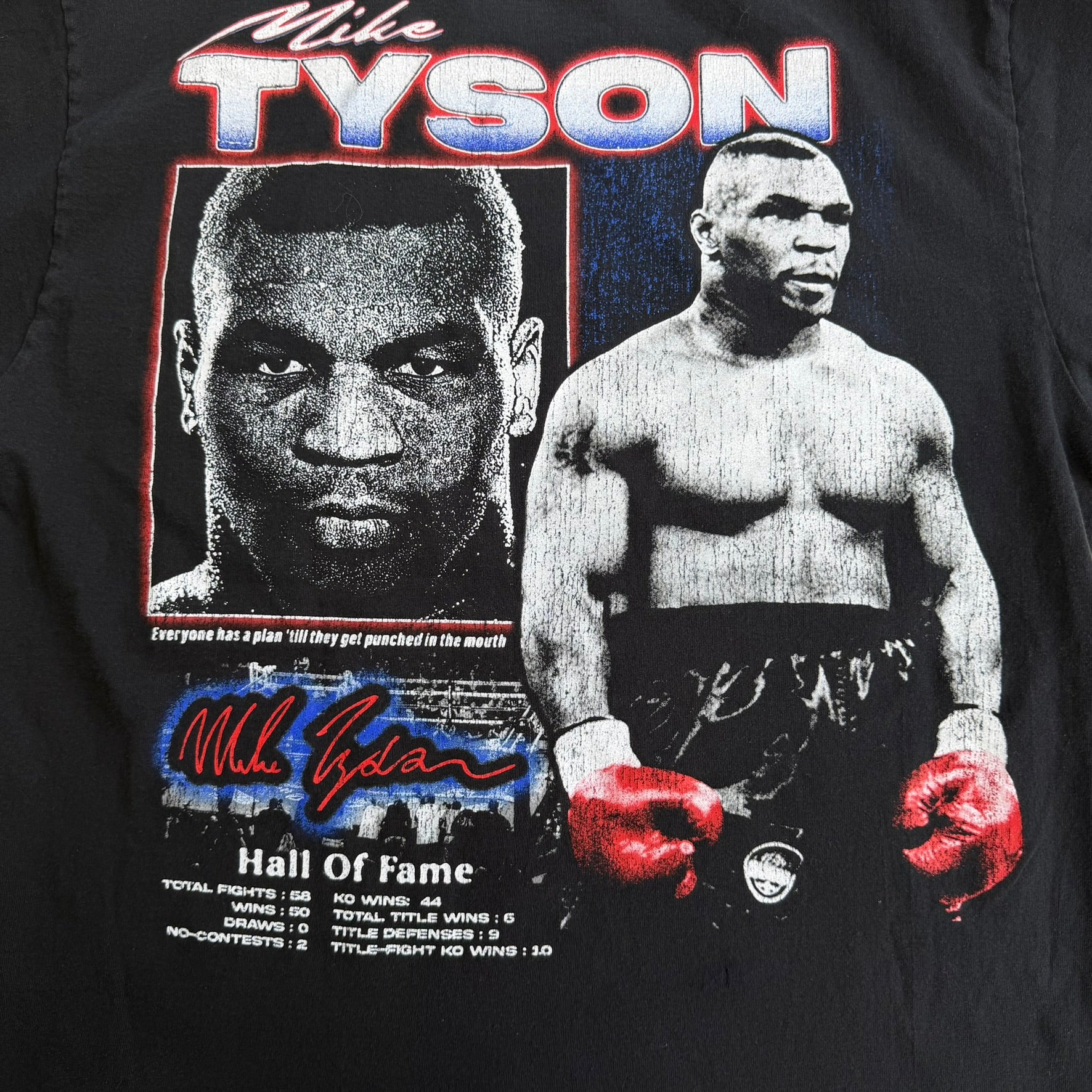 J- Mike Tyson Hallf Of Fame Picture  & Graphic Tee - L