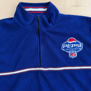J- Vintage Pepsi Official Soft Drink Of The NFL Embroidered Logo Quarter Zip Polar Fleece - XL