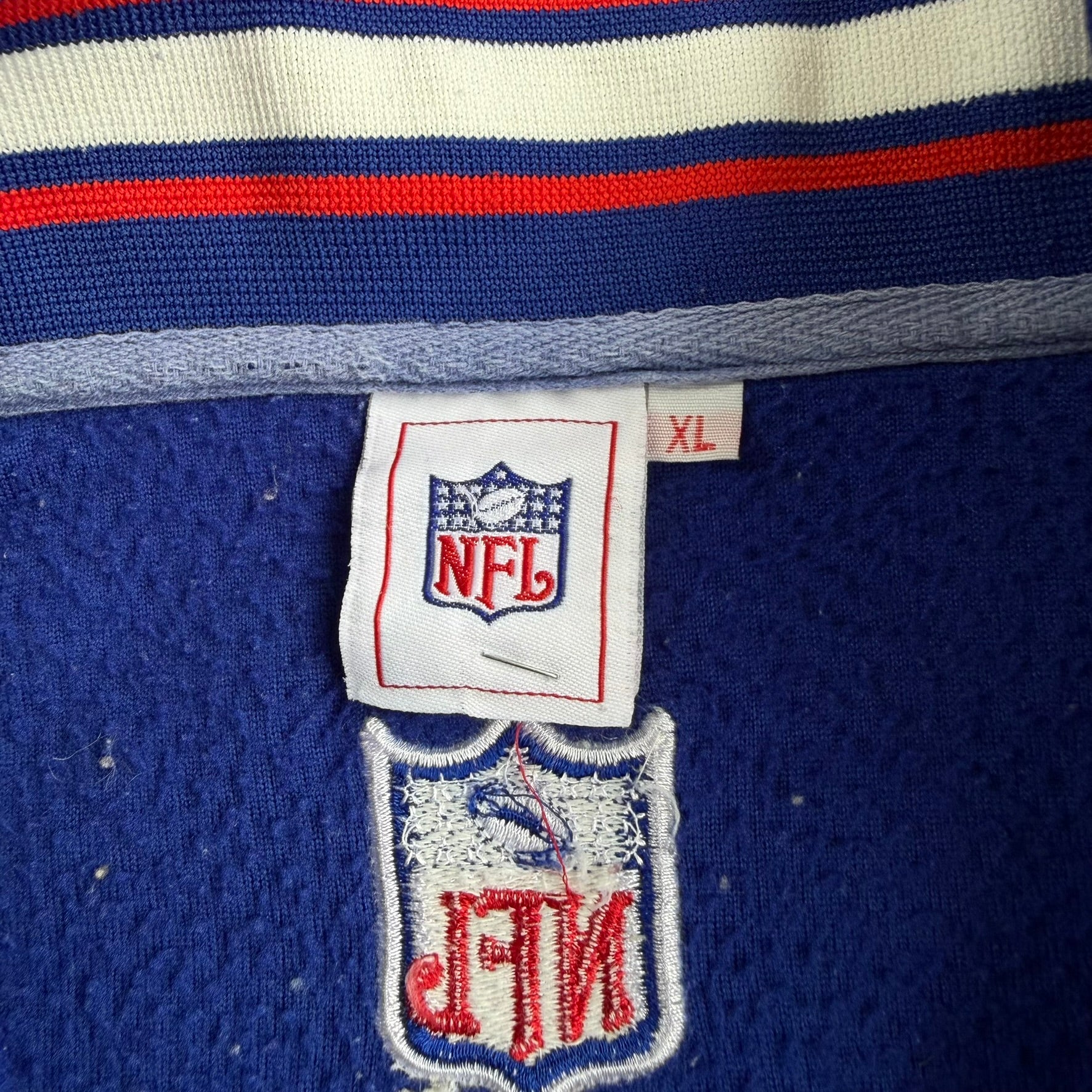 J- Vintage Pepsi Official Soft Drink Of The NFL Embroidered Logo Quarter Zip Polar Fleece - XL