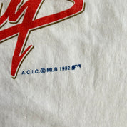 J- Vintage '92 Toronto Blue Jays MLB World Series Champions Graphic Single Stitch Tee - L