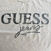 J- Vintage Guess Jeans Text Graphic Single Stitch Tee - L