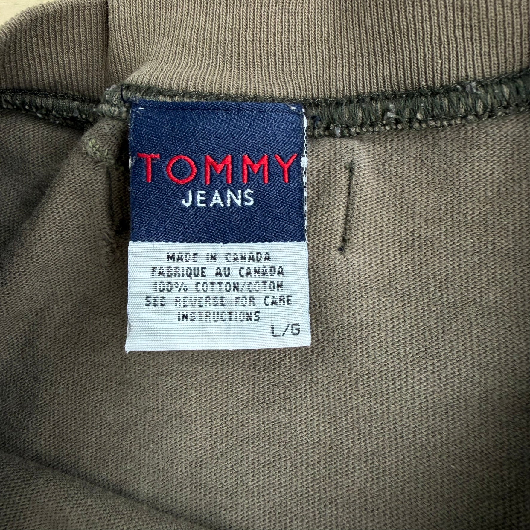 J- Vintage Tommy Hilfiger Text Made In Canada Long Sleeve Tee - L