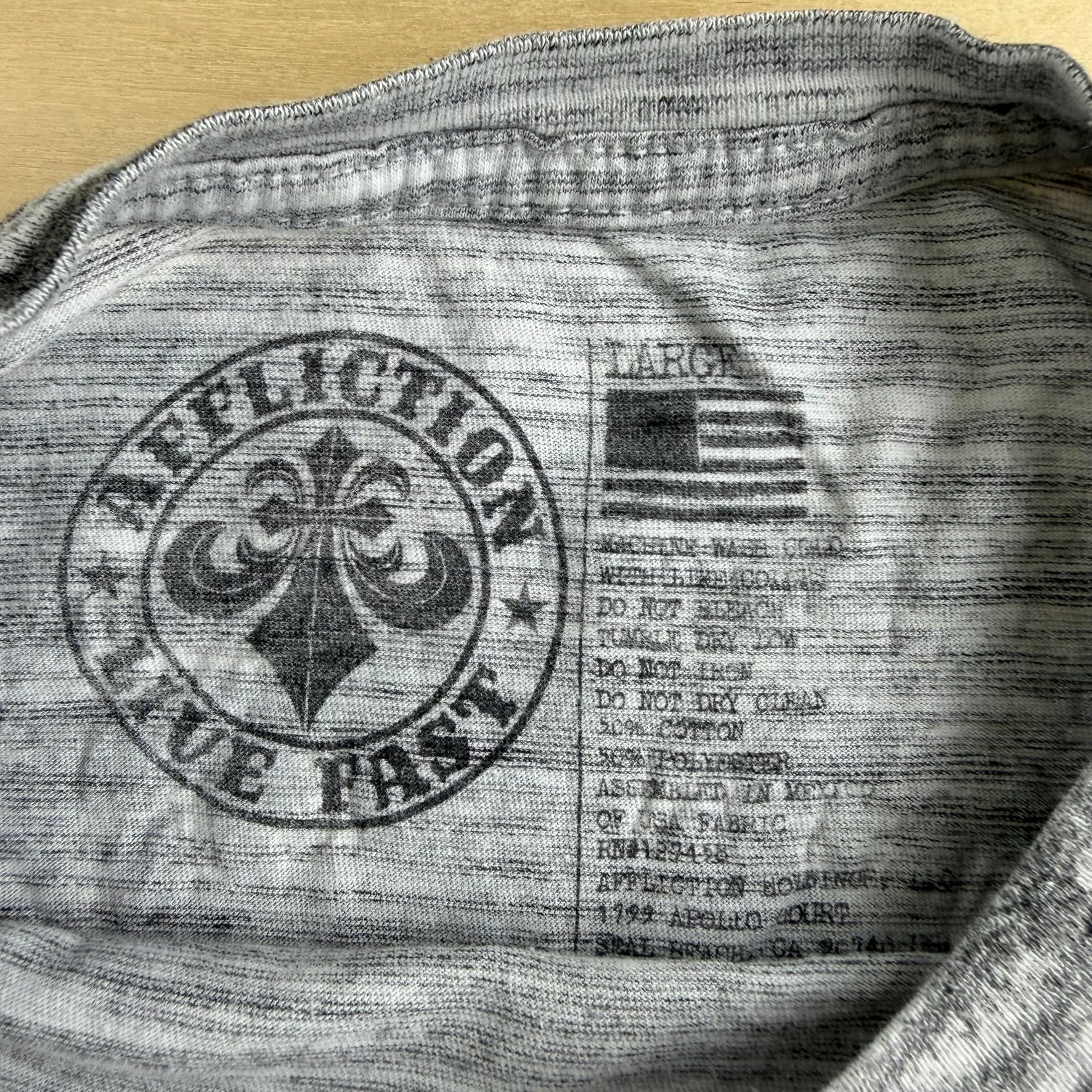 J- Vintage Affliction Live Fast Text & Graphic Long Sleeve Tee - L