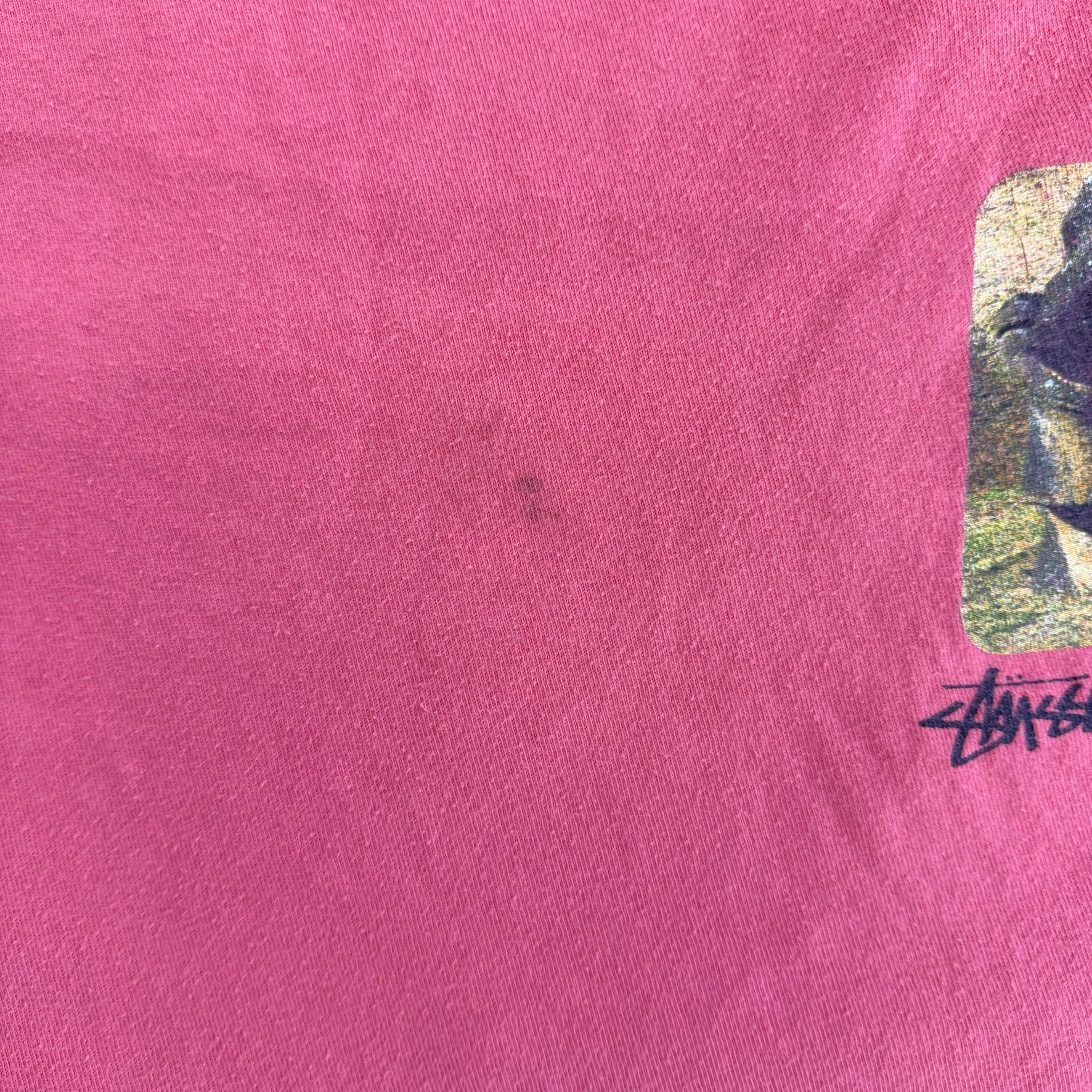 J- Stussy Design Easter Island Picture Graphic Long Sleeve Tee - L