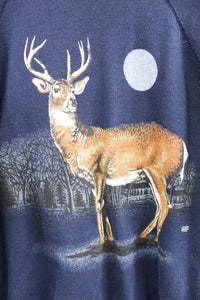 Vintage Deer & Moon Graphic Crewneck