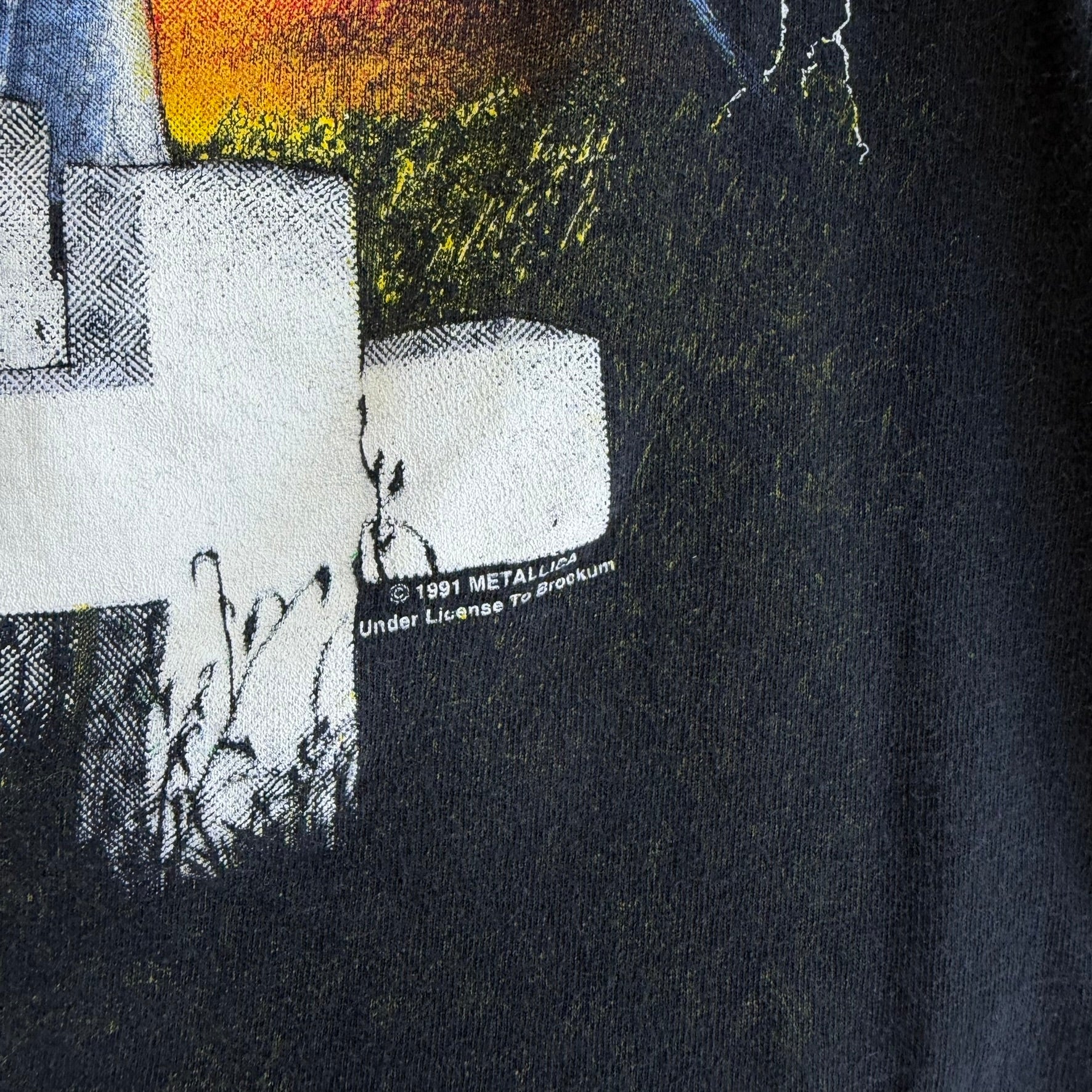 J- Vintage '91 Metallica All Over Print Album Graphic Made In USA Single Stitch Brockum Tag Tee - XL